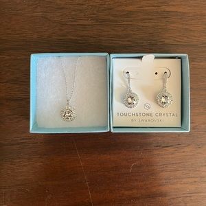 Touchstone Crystal High Class Necklace and Earrings Set - Never Worn.